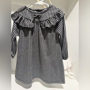 Zara Kids Black and White Gingham Dress